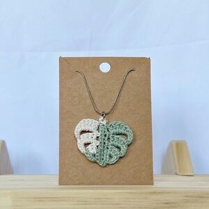 Crochet Monstera Leaf Necklace